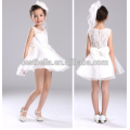 Latest Elegant Organza Kids Party Wear Vestidos de meninas de flores brancas para casamento